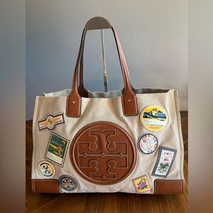 Tory Burch Brown and Cream Tote Bag